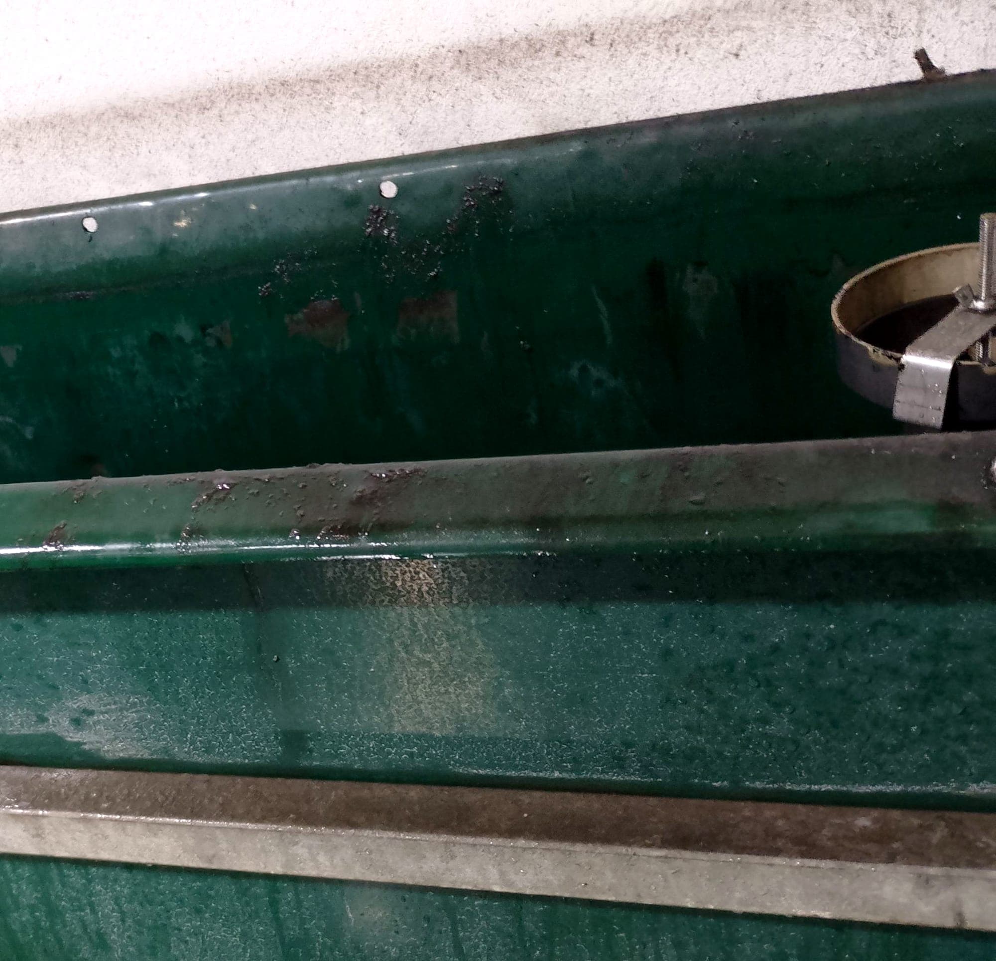 Inside an oil water separator tank